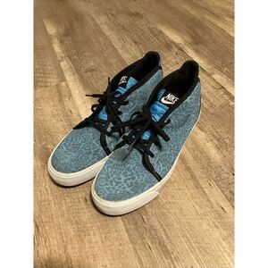 Nike Toki Mid Premium Blue Leopard Print Mens Sneakers 429774-401 Size 11‎